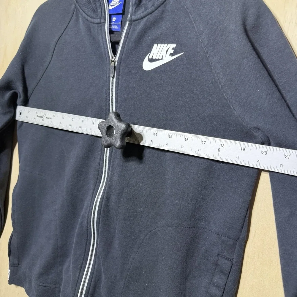 Nike Full Zip Jacket Mens Medium Black Athletic Track Sweatshirt Swoosh‎